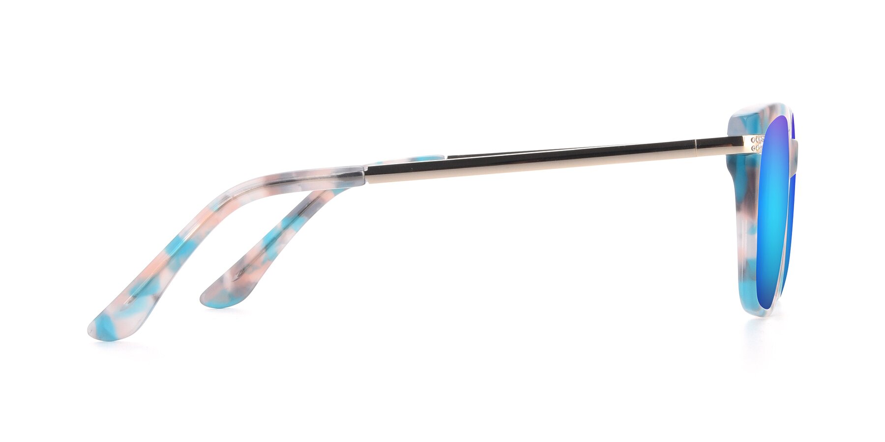 Side of 17515 in Floral with Blue Mirrored Lenses