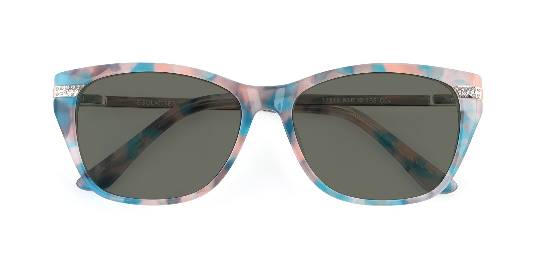 Folded Front of 17515 in Floral with Gray Polarized Lenses
