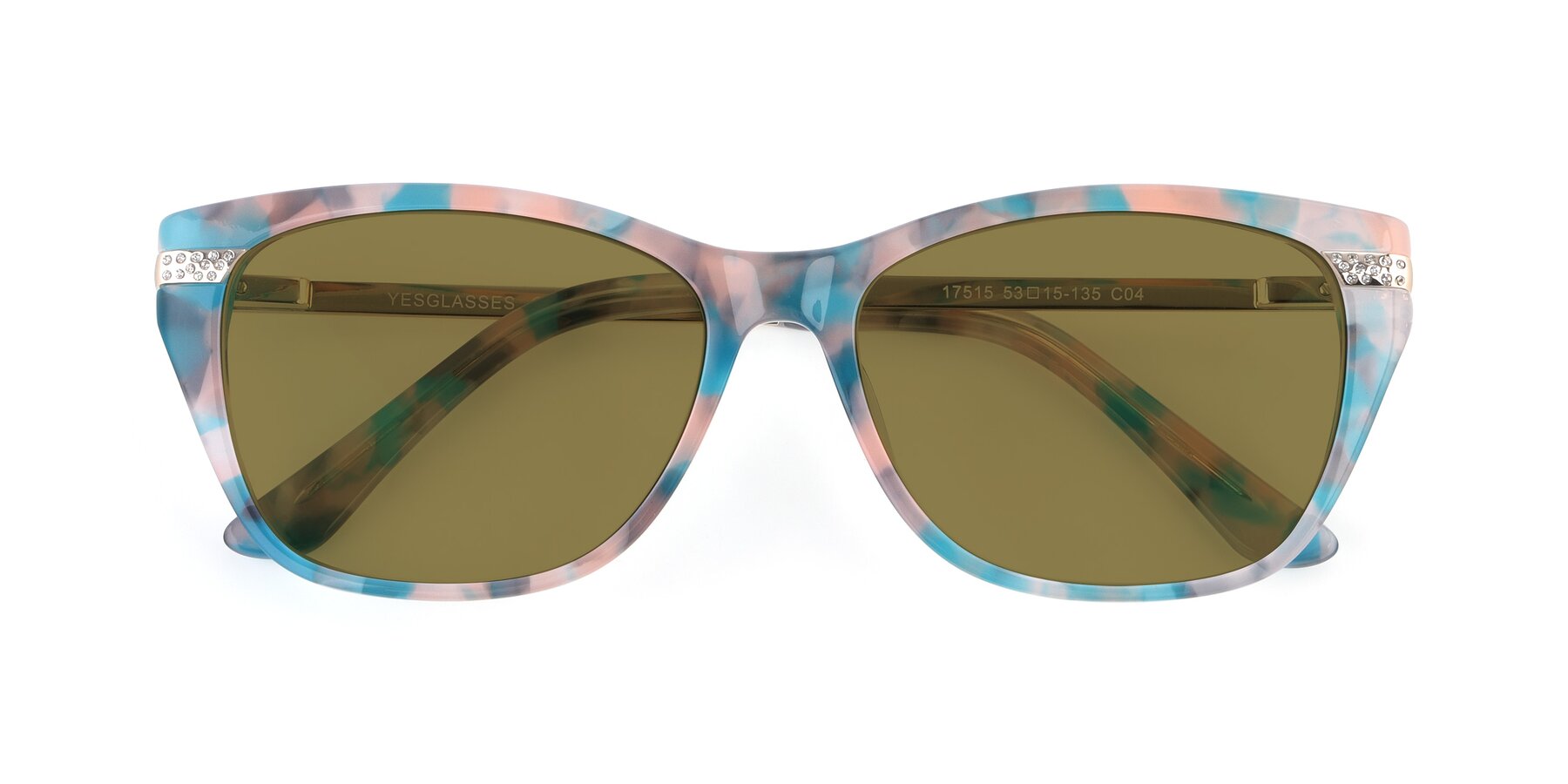 Folded Front of 17515 in Floral with Brown Polarized Lenses
