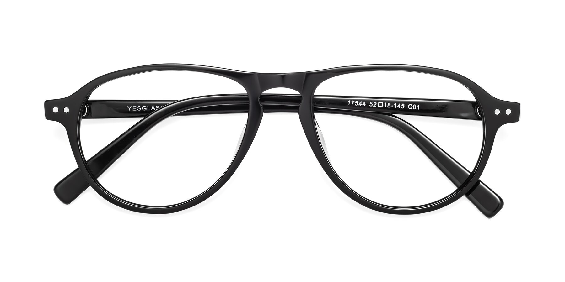 Folded Front of 17544 in Black with Clear Eyeglass Lenses