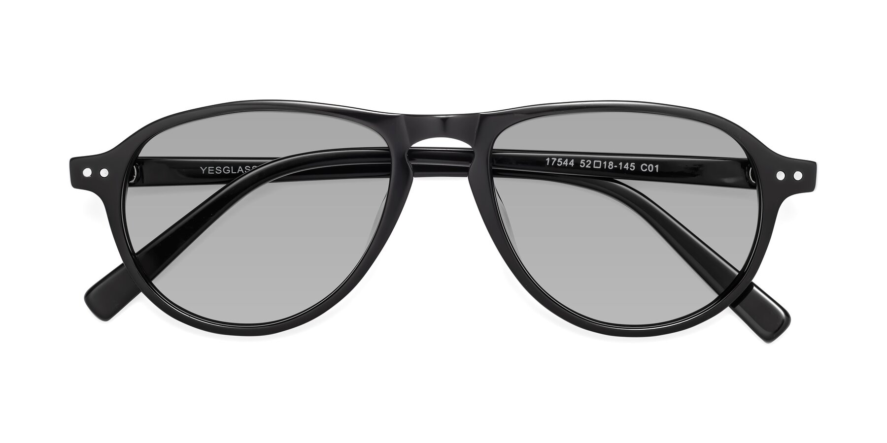 Folded Front of 17544 in Black with Light Gray Tinted Lenses