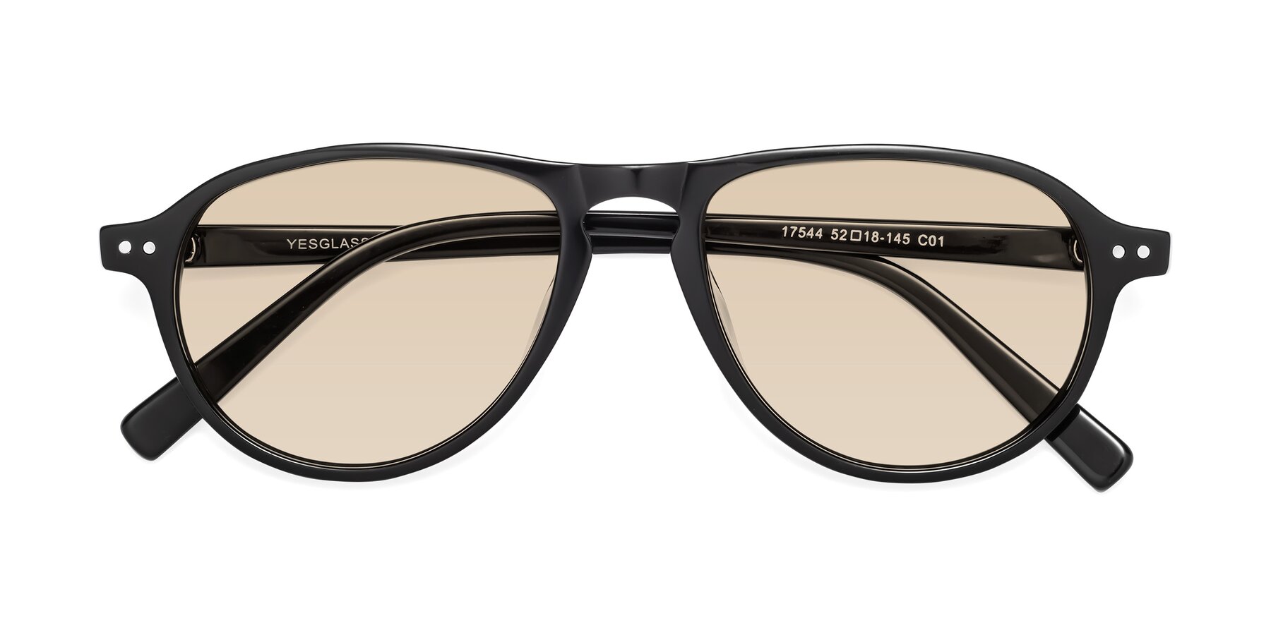 Folded Front of 17544 in Black with Light Brown Tinted Lenses