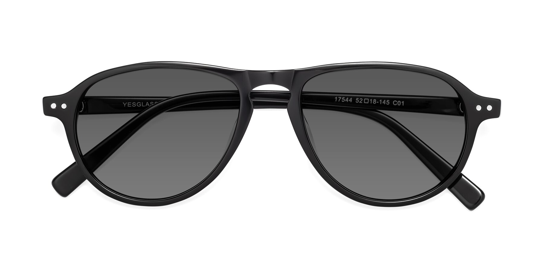 Folded Front of 17544 in Black with Medium Gray Tinted Lenses