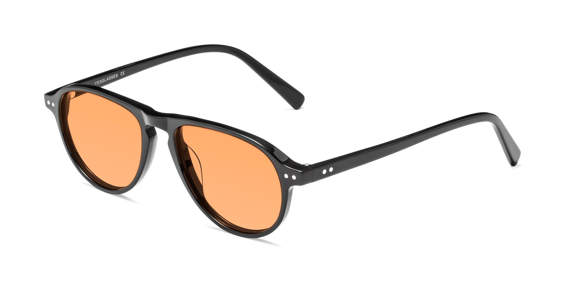 Angle of 17544 in Black with Medium Orange Tinted Lenses