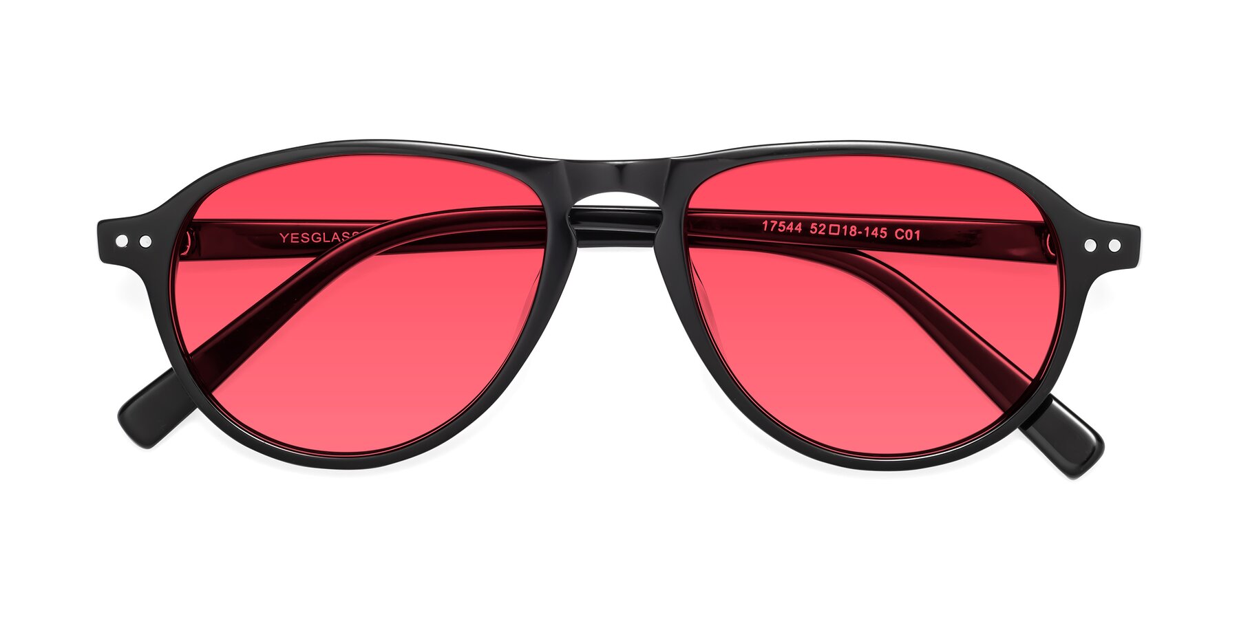 Folded Front of 17544 in Black with Red Tinted Lenses