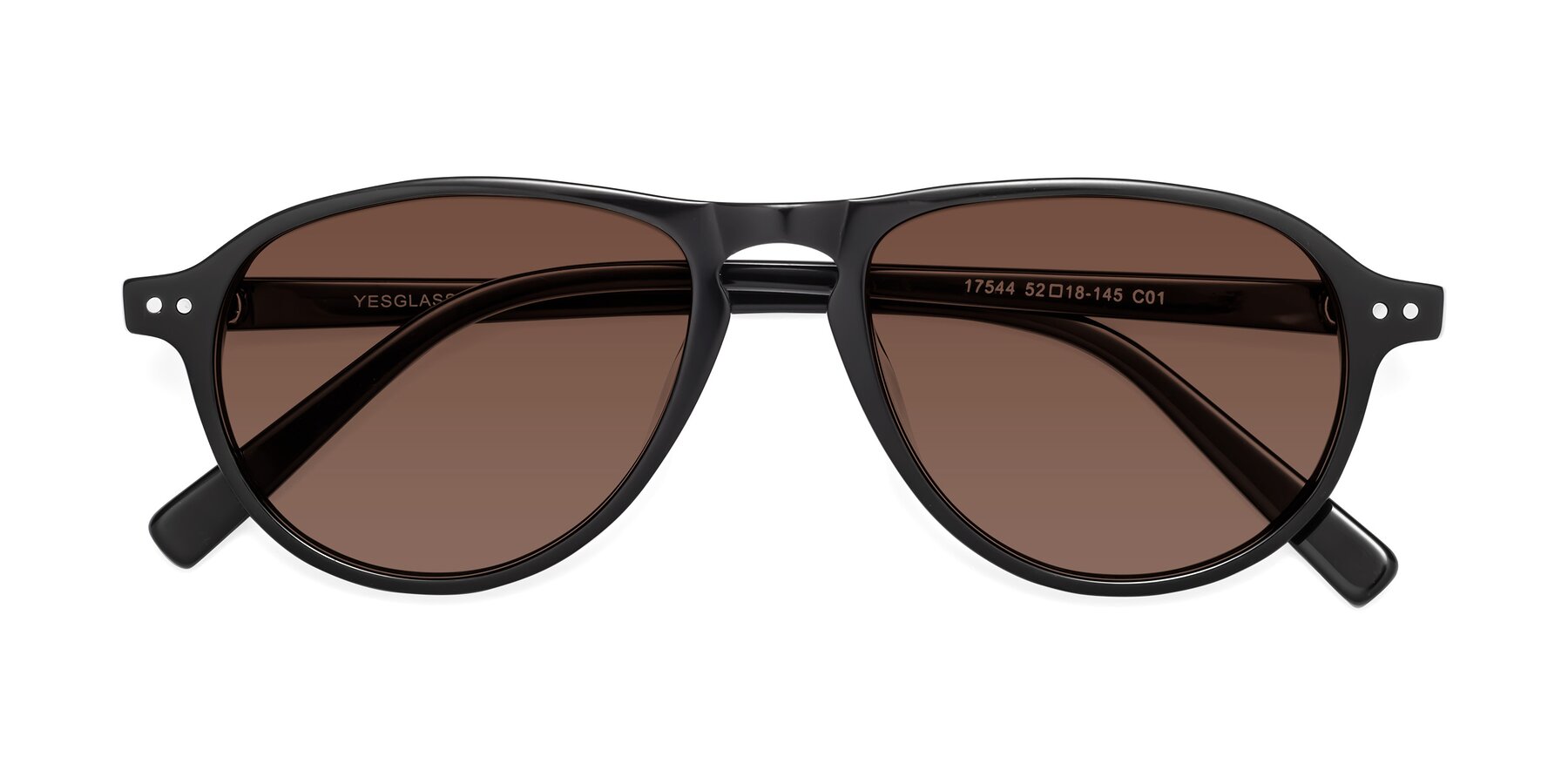 Folded Front of 17544 in Black with Brown Tinted Lenses