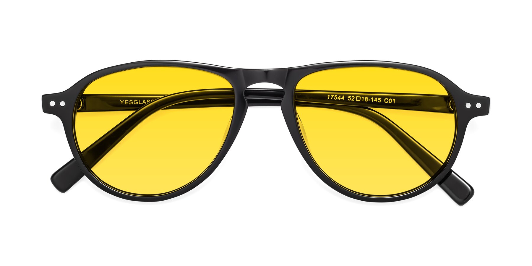 Folded Front of 17544 in Black with Yellow Tinted Lenses