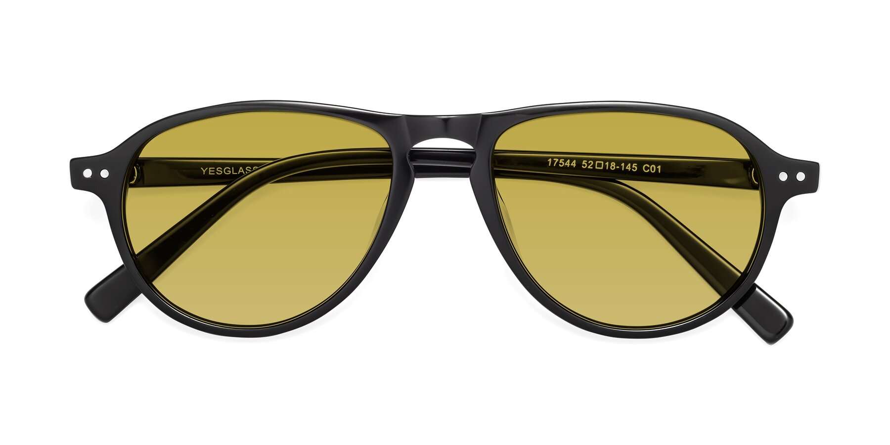 Folded Front of 17544 in Black with Champagne Tinted Lenses