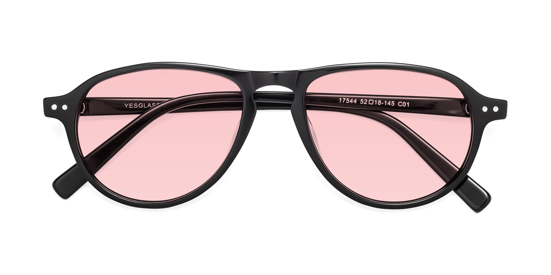Folded Front of 17544 in Black with Light Garnet Tinted Lenses