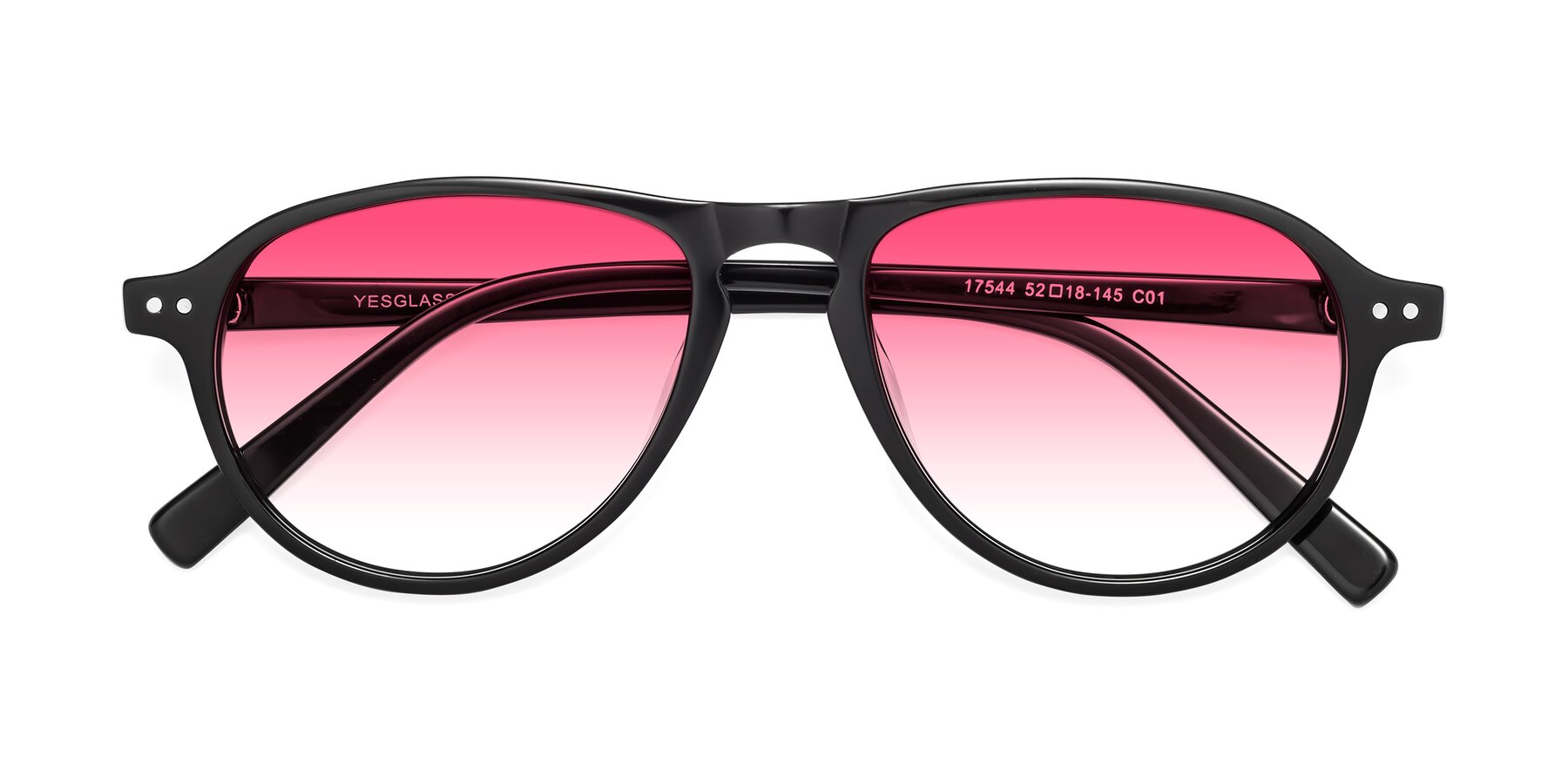 Folded Front of 17544 in Black with Pink Gradient Lenses