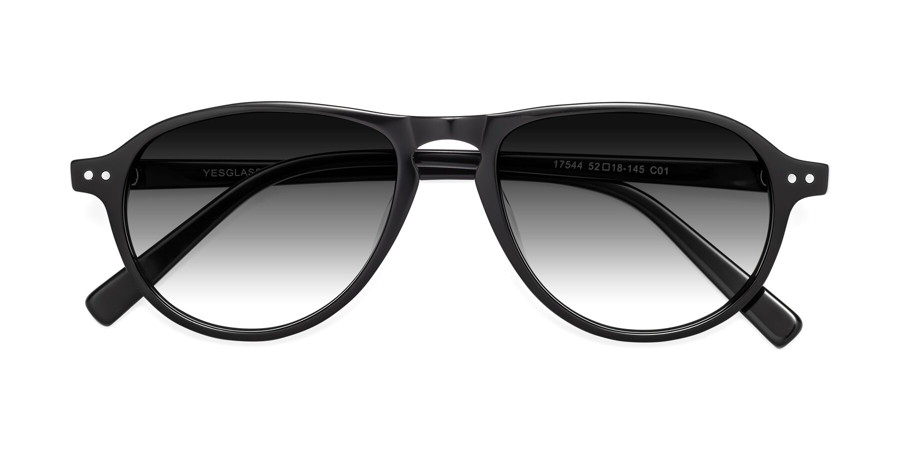 Folded Front of 17544 in Black with Gray Gradient Lenses