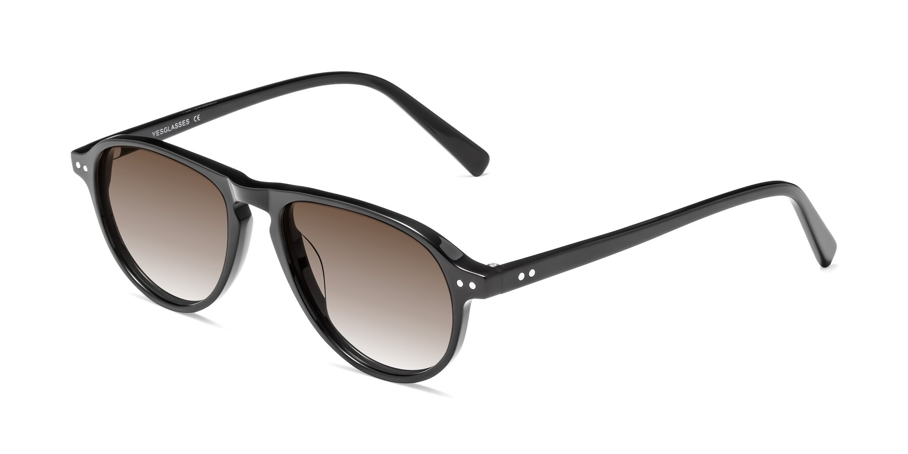 Angle of 17544 in Black with Brown Gradient Lenses