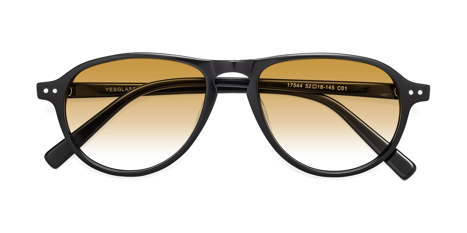 Folded Front of 17544 in Black with Champagne Gradient Lenses