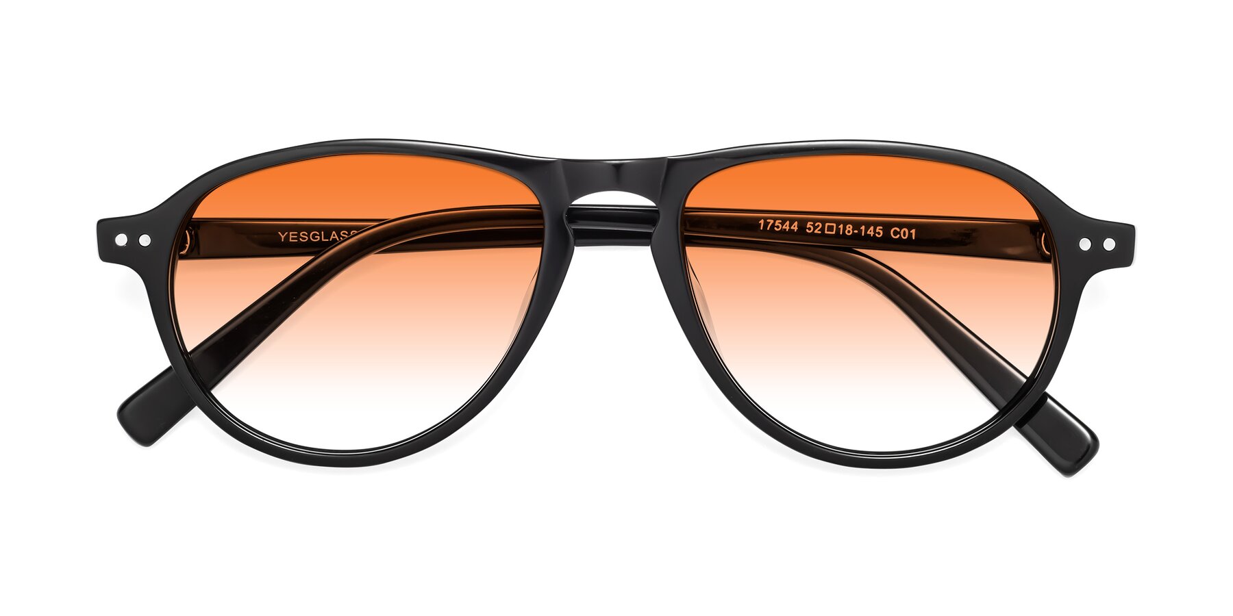 Folded Front of 17544 in Black with Orange Gradient Lenses