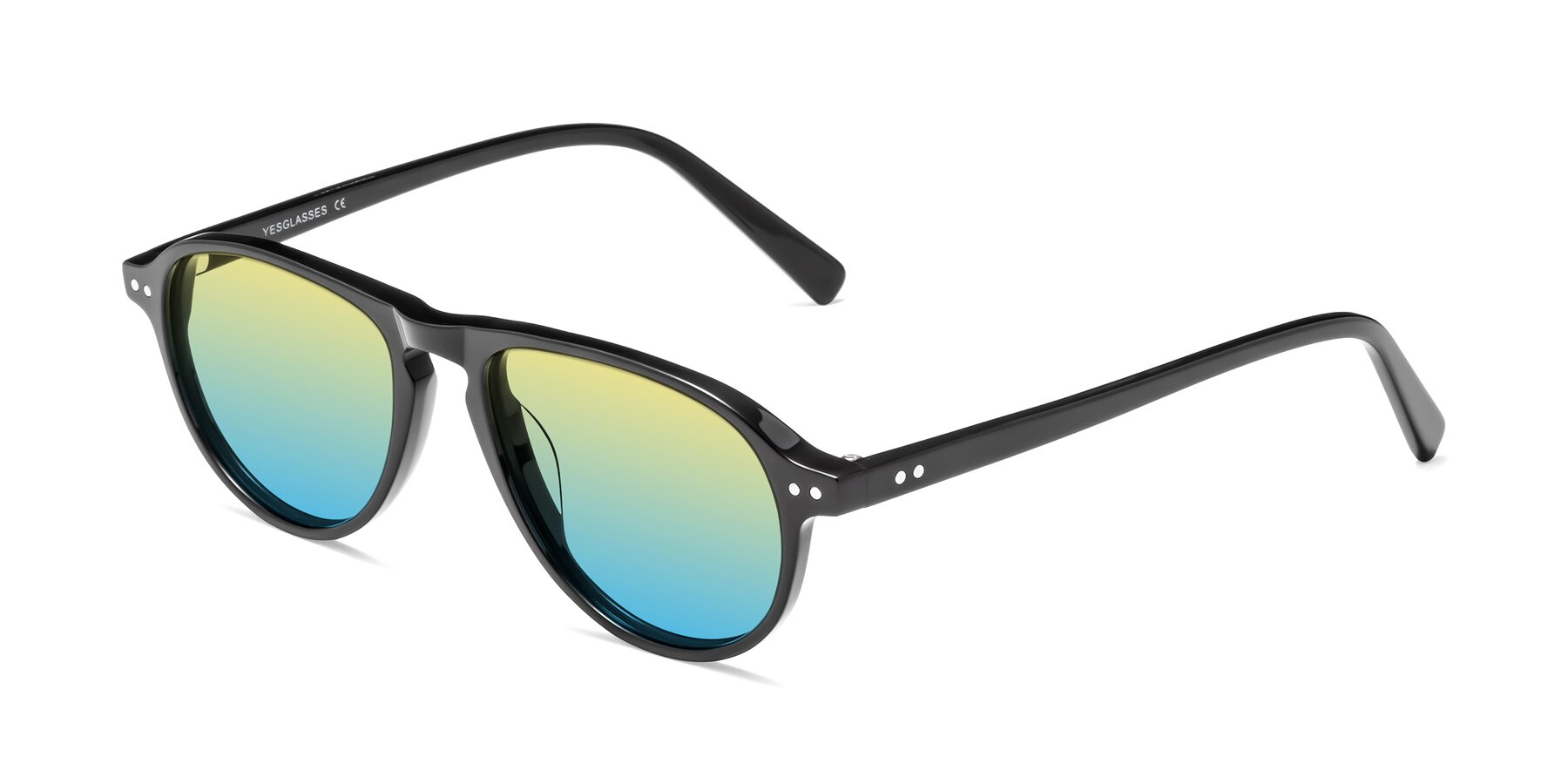 Angle of 17544 in Black with Yellow / Blue Gradient Lenses
