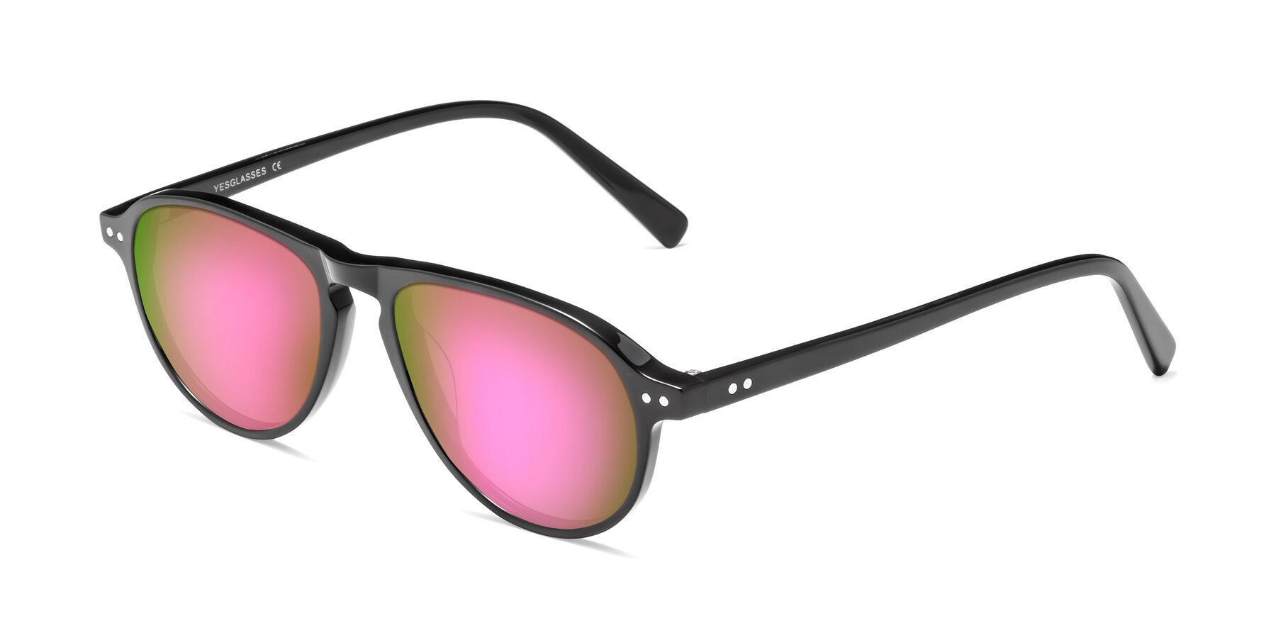 Angle of 17544 in Black with Pink Mirrored Lenses