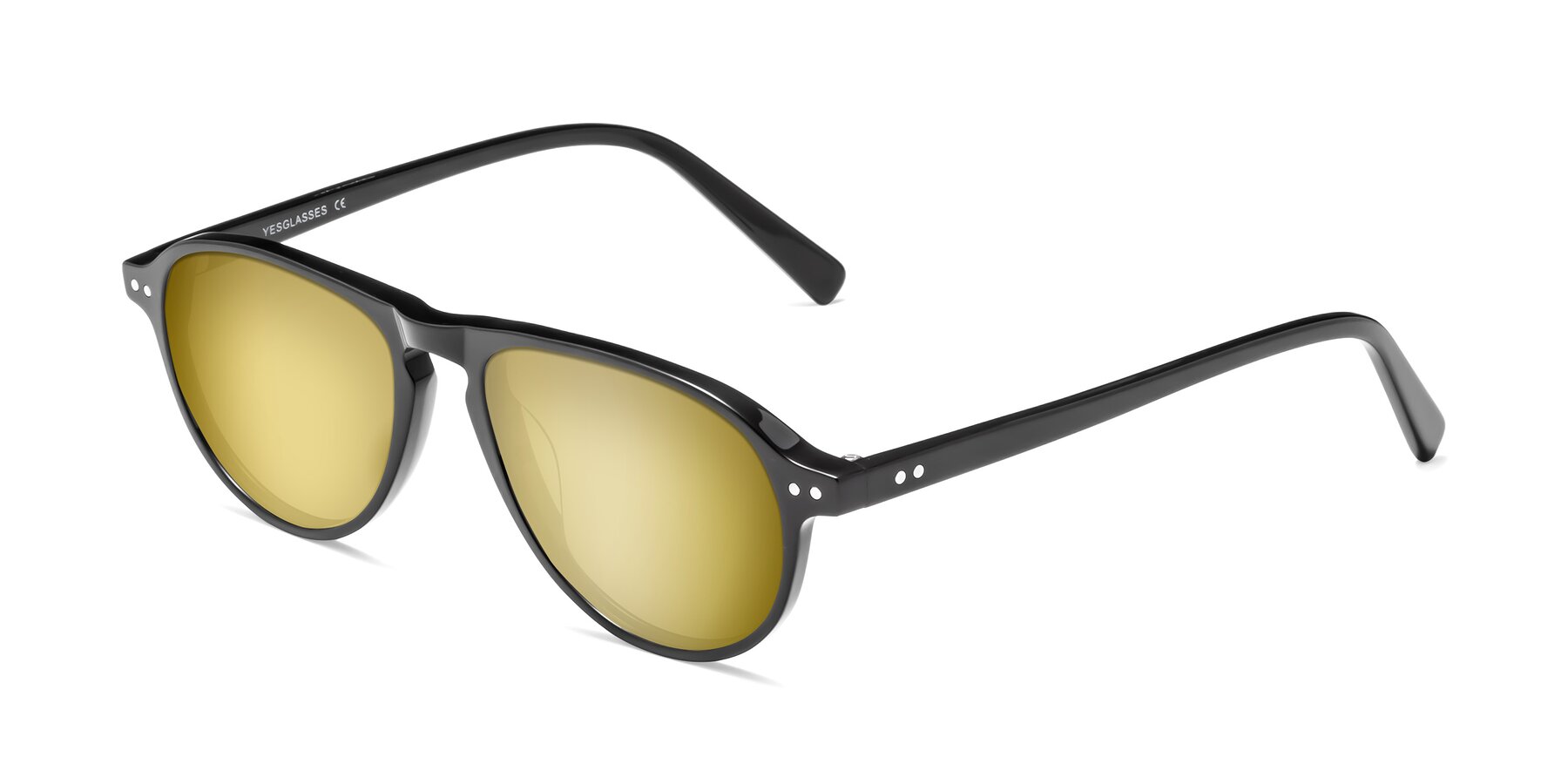 Angle of 17544 in Black with Gold Mirrored Lenses