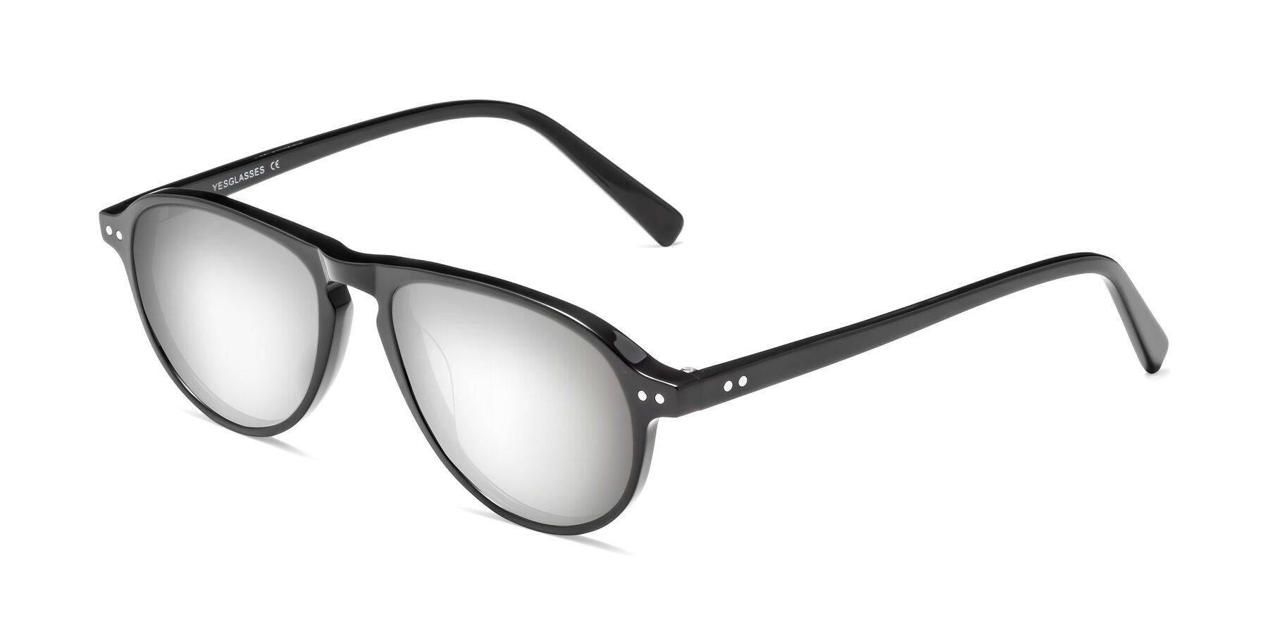 Angle of 17544 in Black with Silver Mirrored Lenses