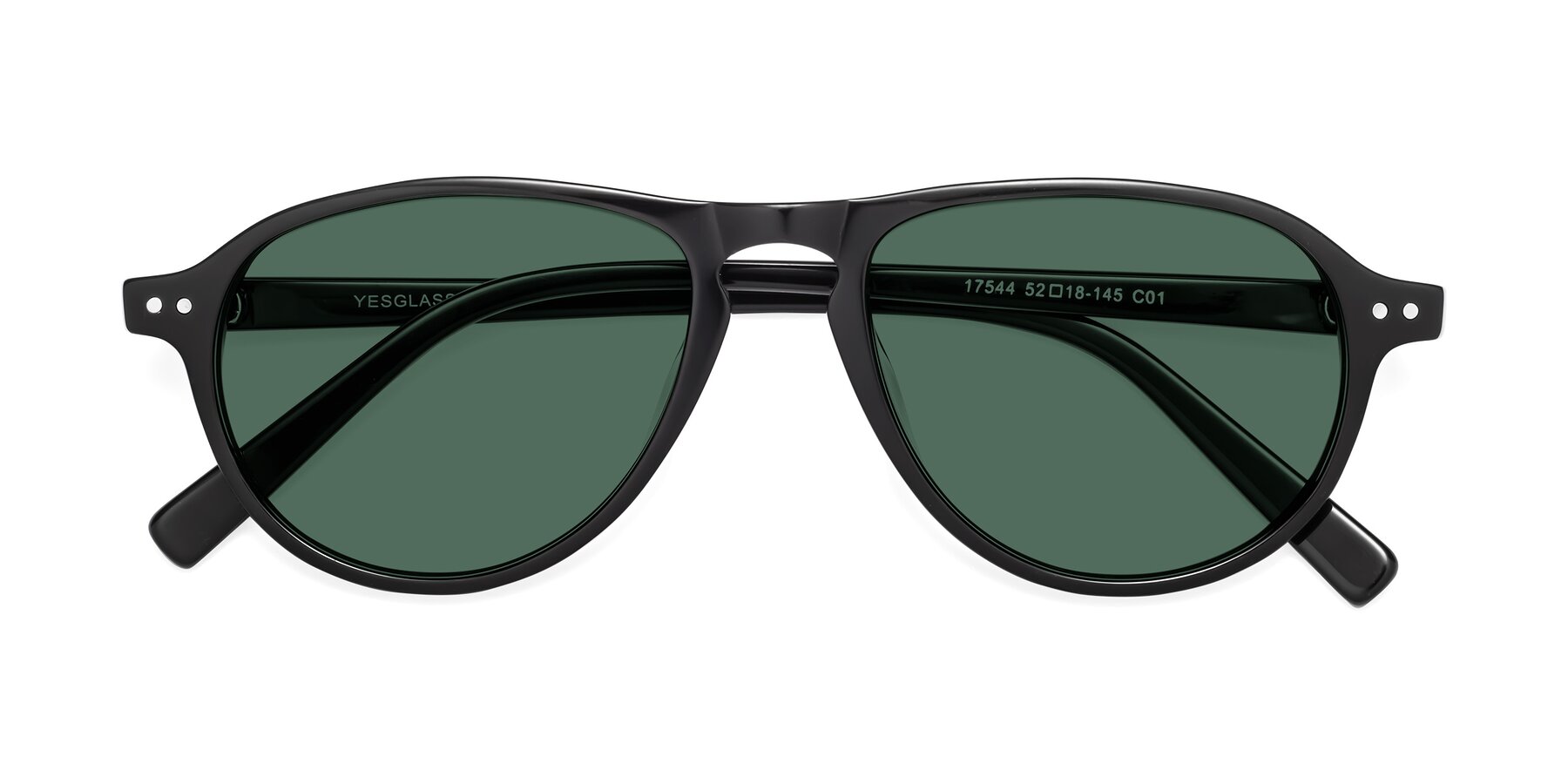 Folded Front of 17544 in Black with Green Polarized Lenses