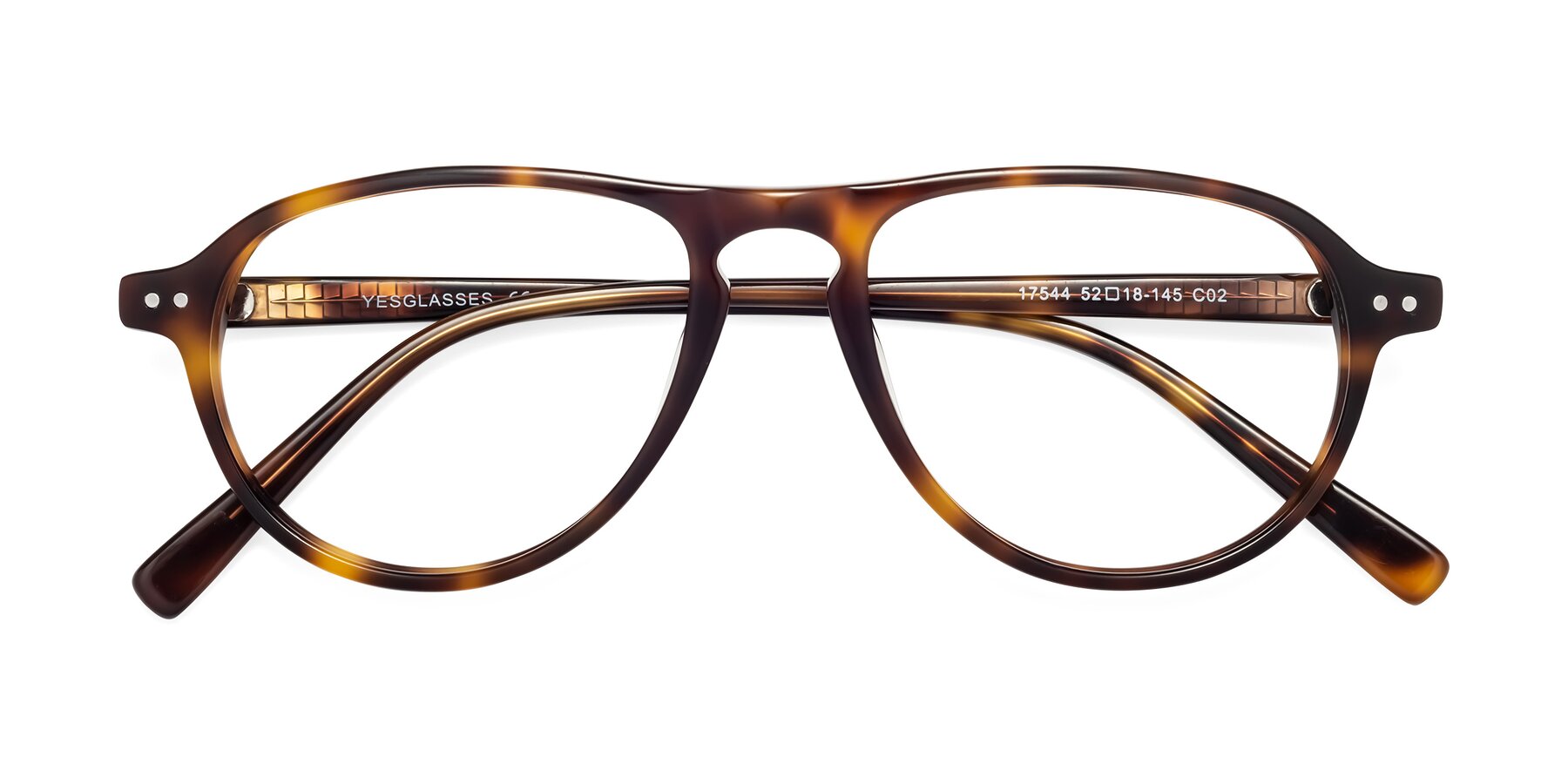 Folded Front of 17544 in Tortoise with Clear Reading Eyeglass Lenses