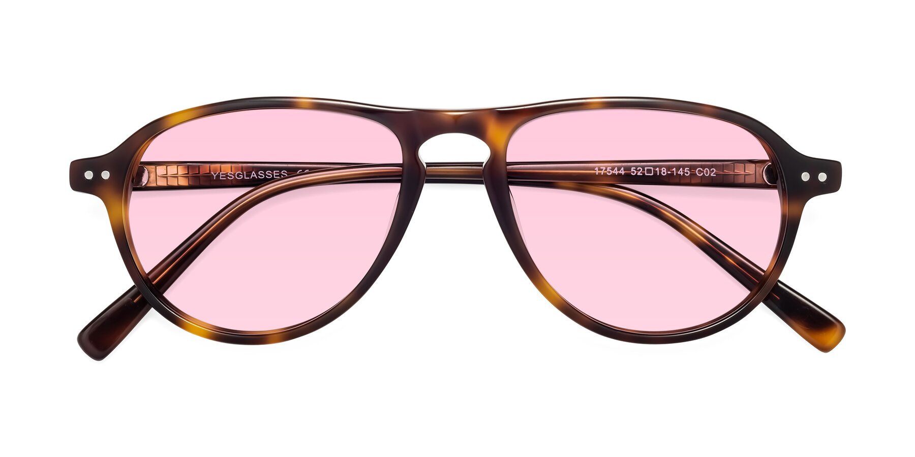 Folded Front of 17544 in Tortoise with Light Pink Tinted Lenses