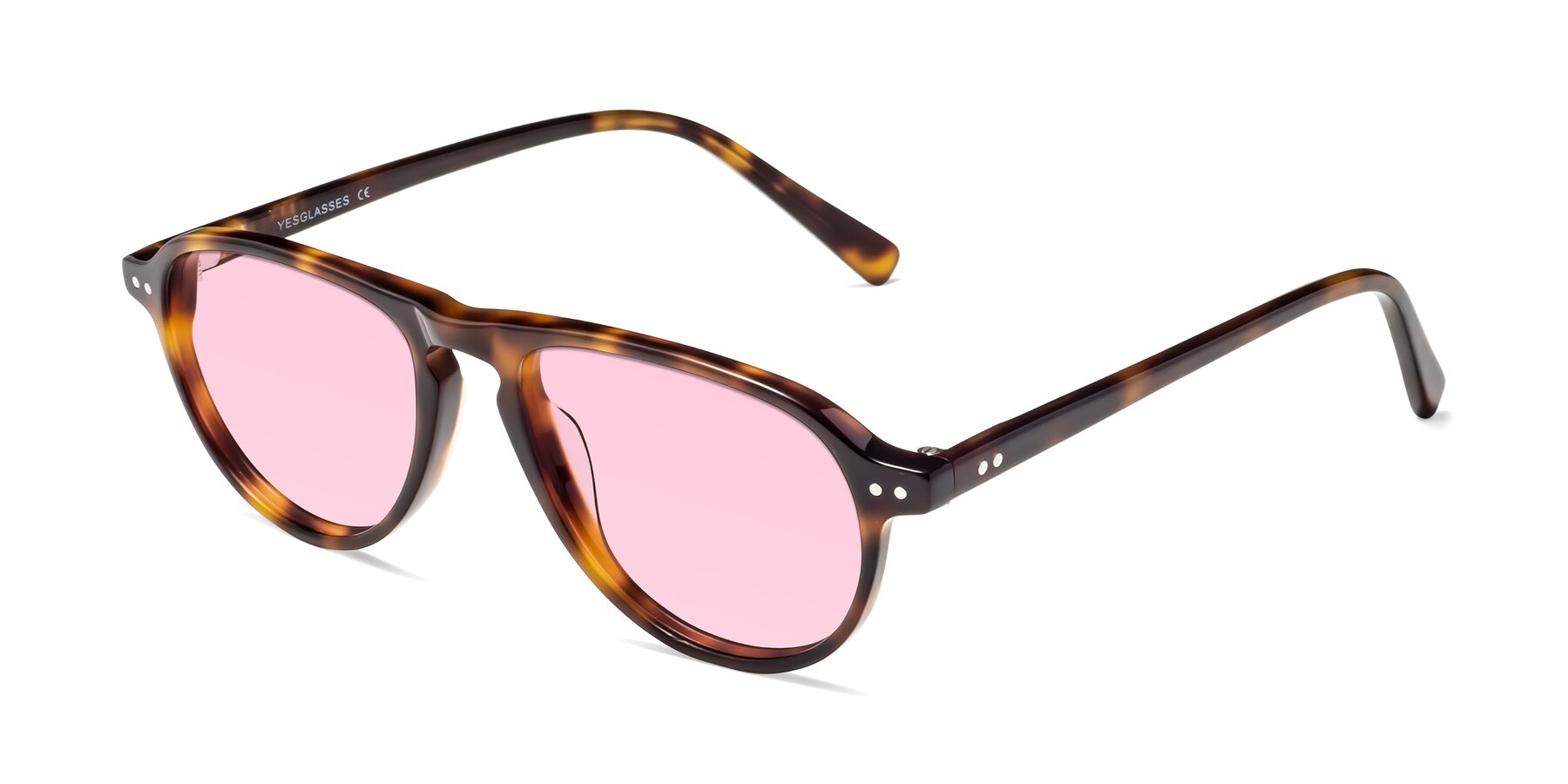 Angle of 17544 in Tortoise with Light Pink Tinted Lenses