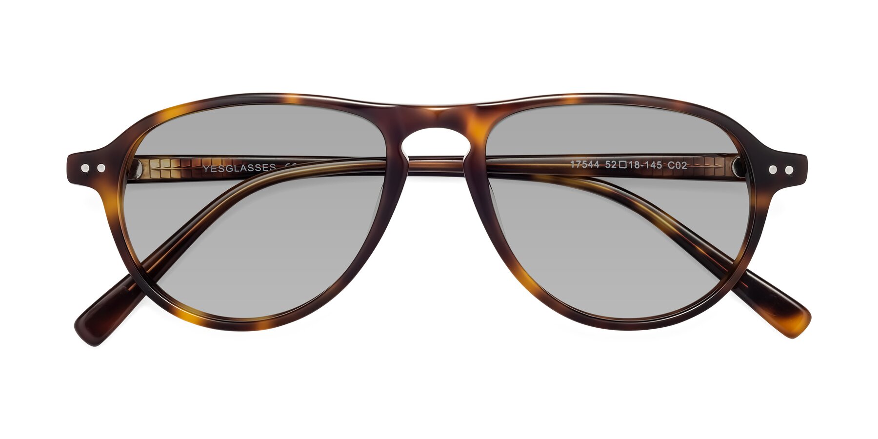 Folded Front of 17544 in Tortoise with Light Gray Tinted Lenses