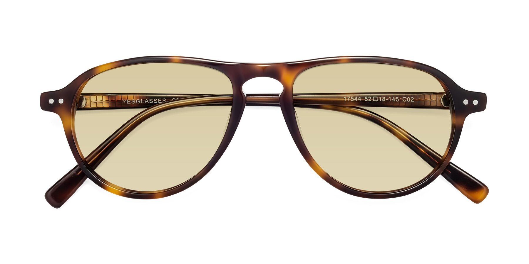 Folded Front of 17544 in Tortoise with Light Champagne Tinted Lenses
