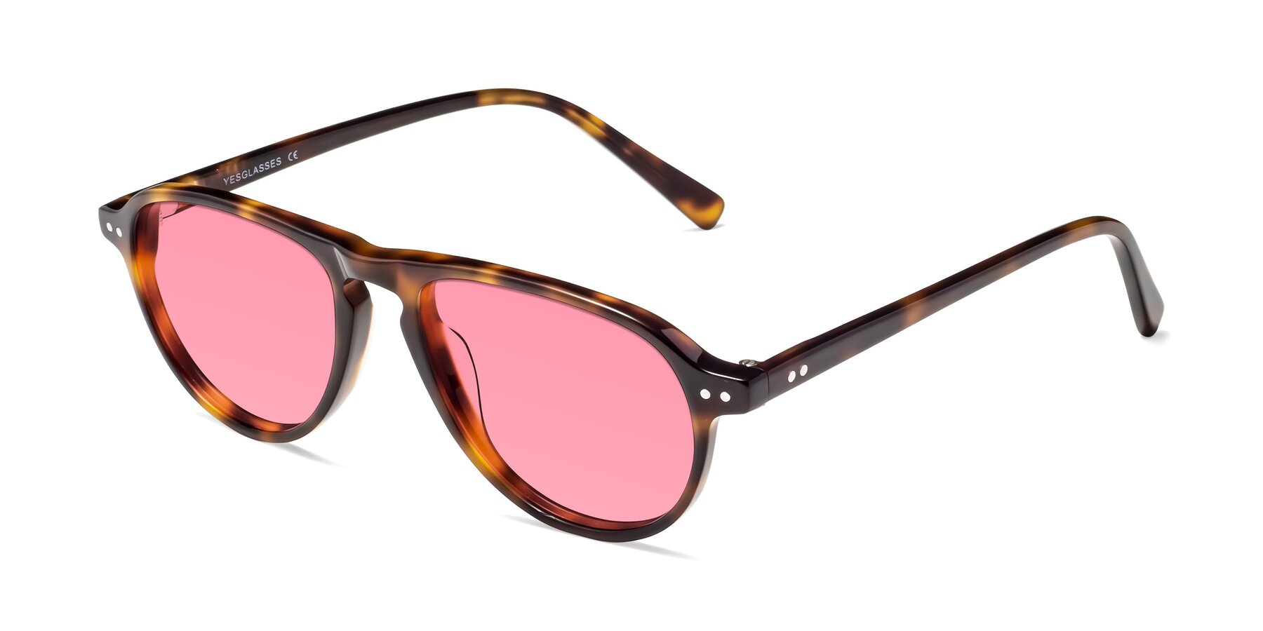 Angle of 17544 in Tortoise with Pink Tinted Lenses