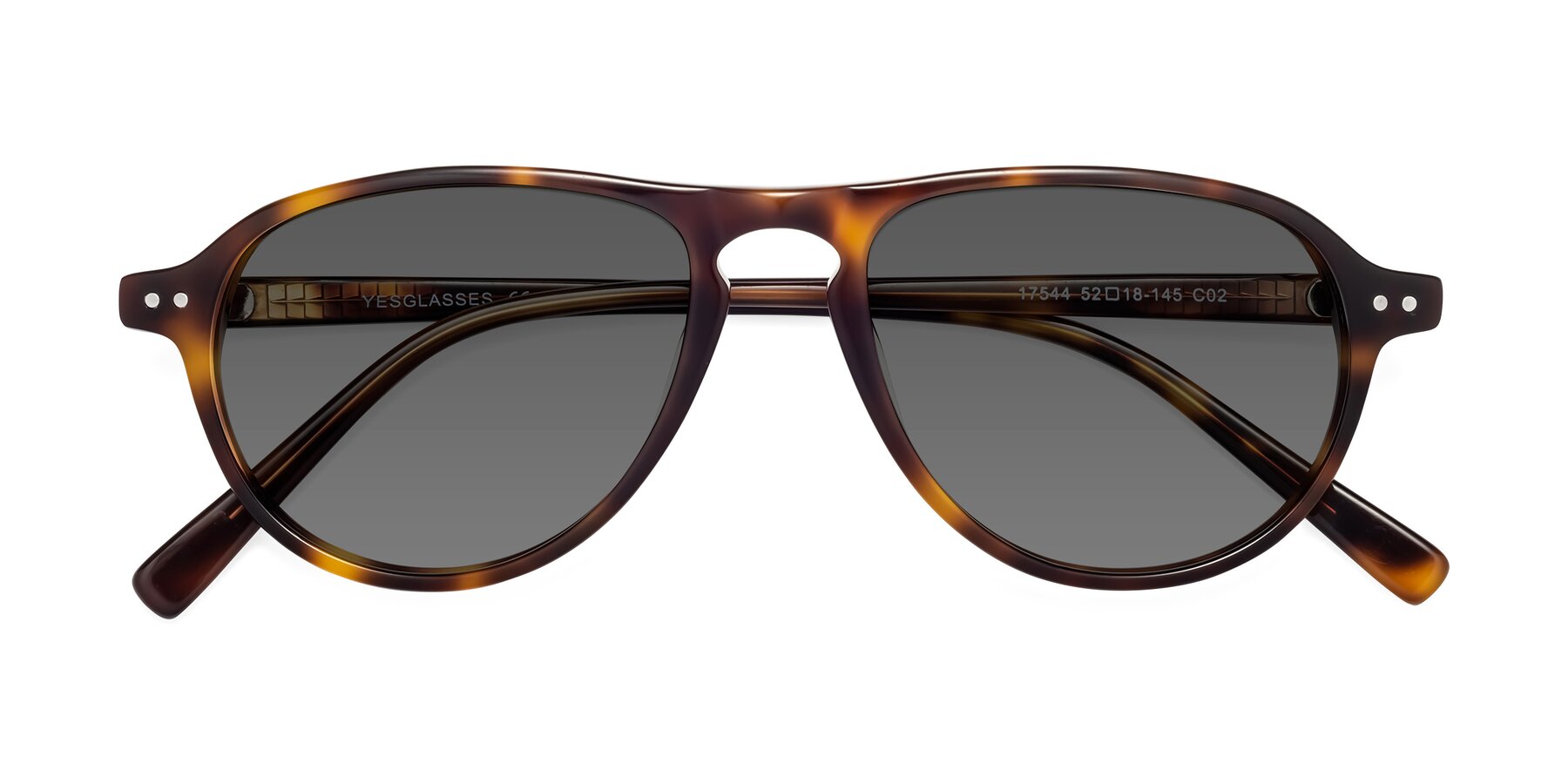 Folded Front of 17544 in Tortoise with Medium Gray Tinted Lenses