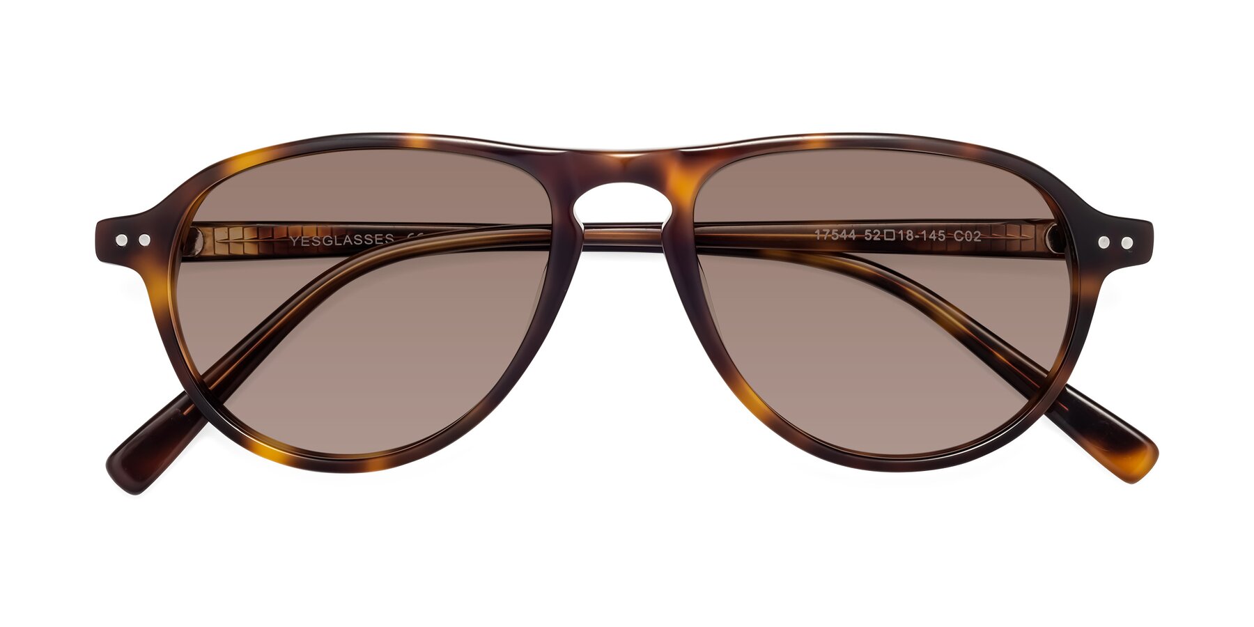 Folded Front of 17544 in Tortoise with Medium Brown Tinted Lenses