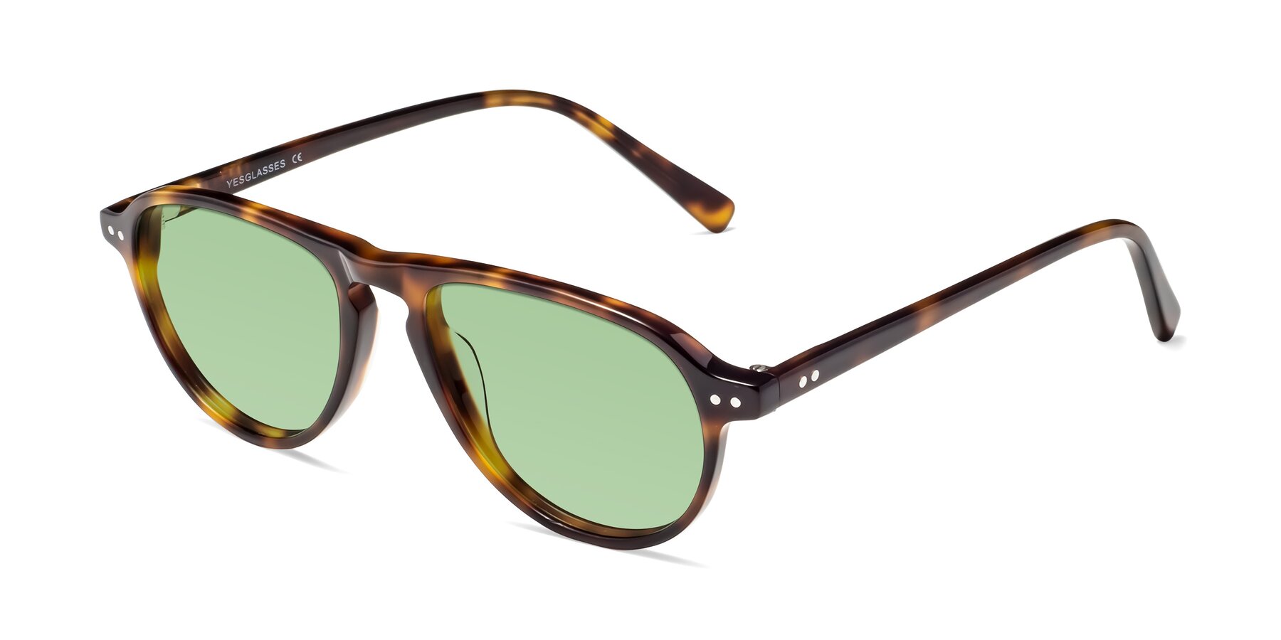 Angle of 17544 in Tortoise with Medium Green Tinted Lenses