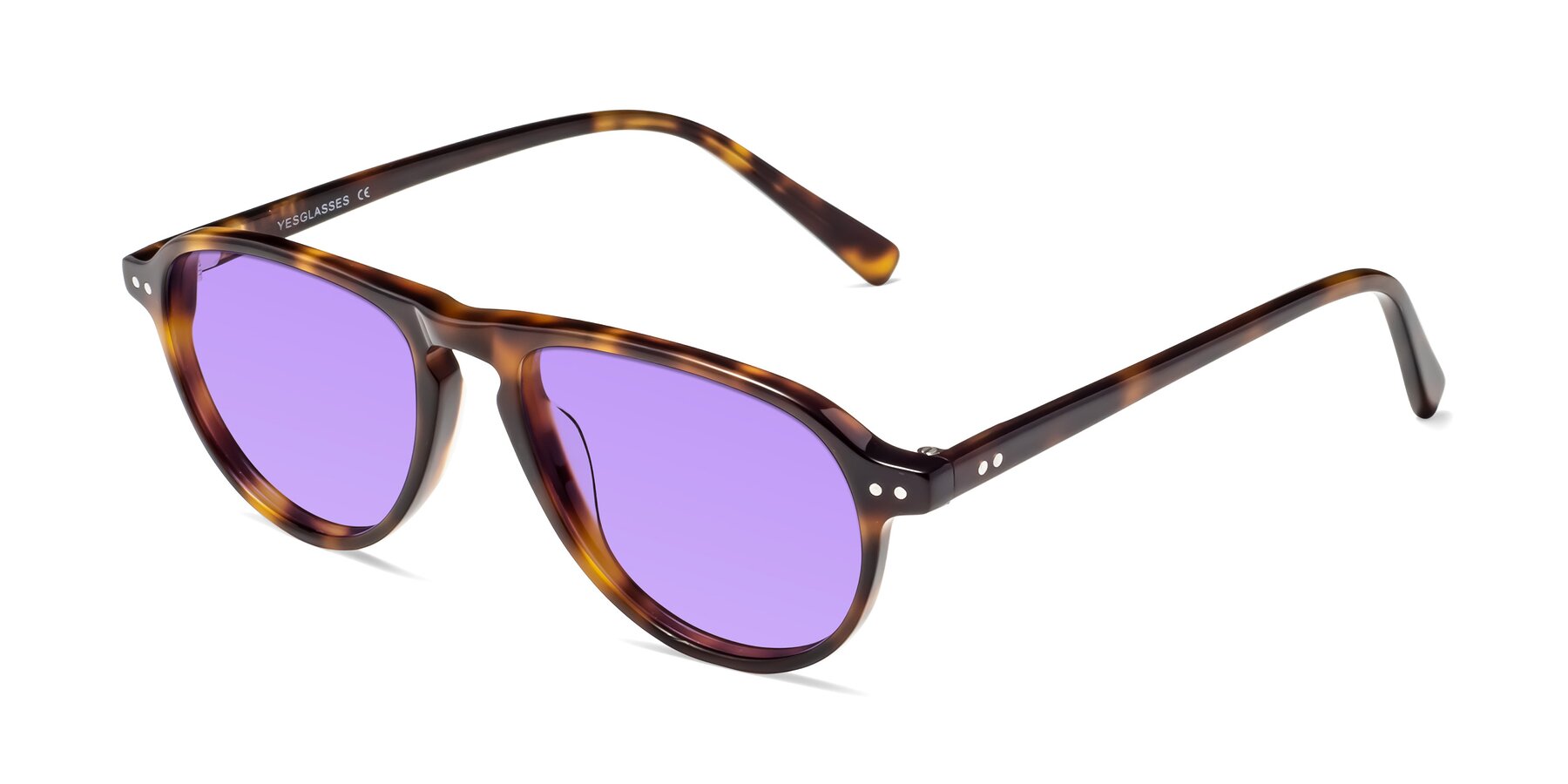 Angle of 17544 in Tortoise with Medium Purple Tinted Lenses