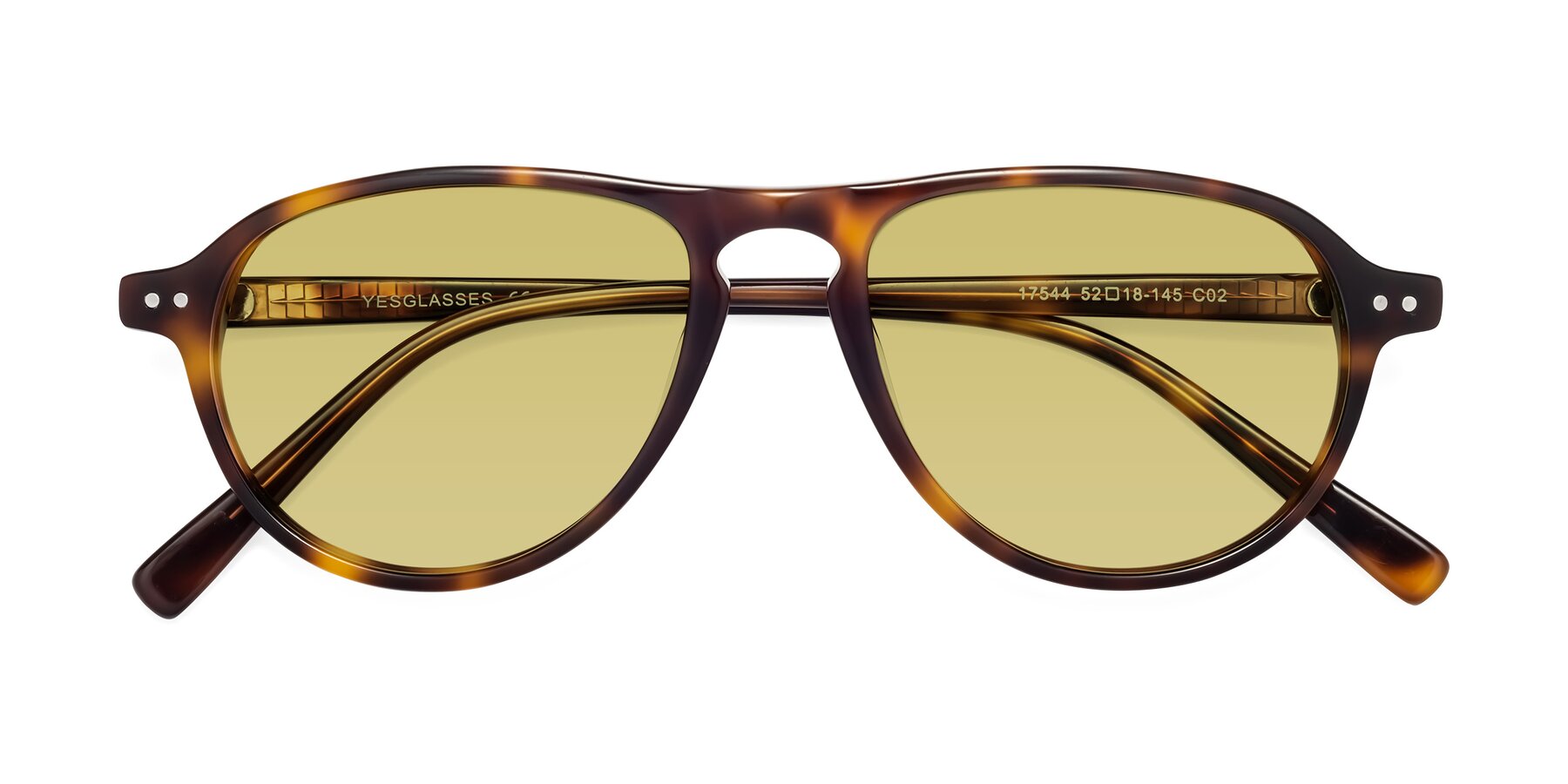 Folded Front of 17544 in Tortoise with Medium Champagne Tinted Lenses