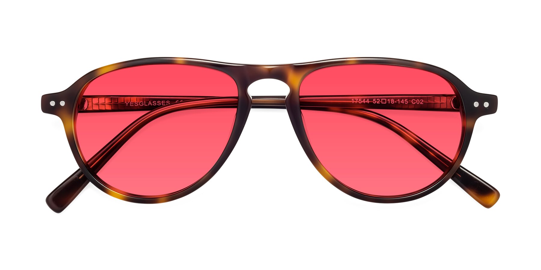 Folded Front of 17544 in Tortoise with Red Tinted Lenses