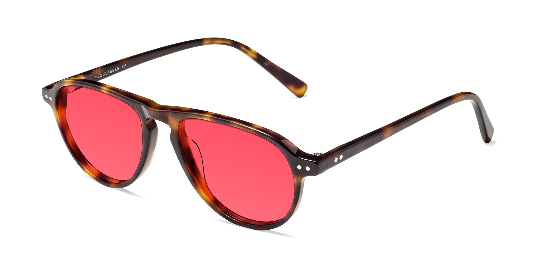 Angle of 17544 in Tortoise with Red Tinted Lenses