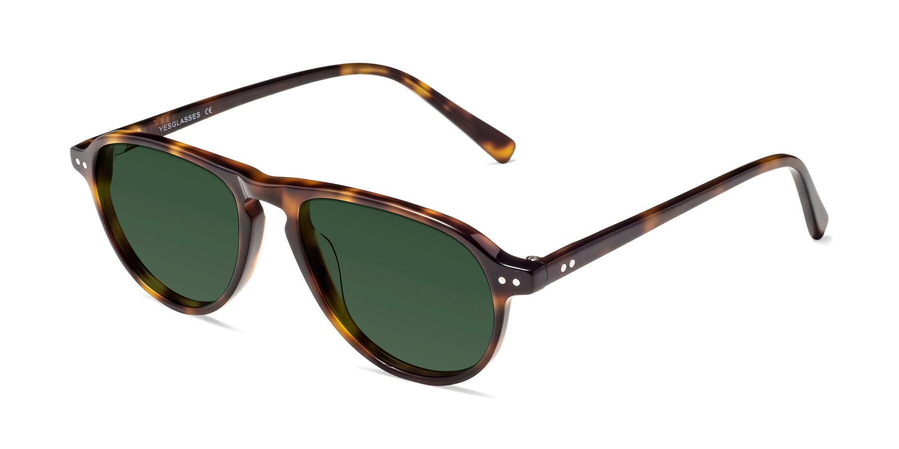 Angle of 17544 in Tortoise with Green Tinted Lenses