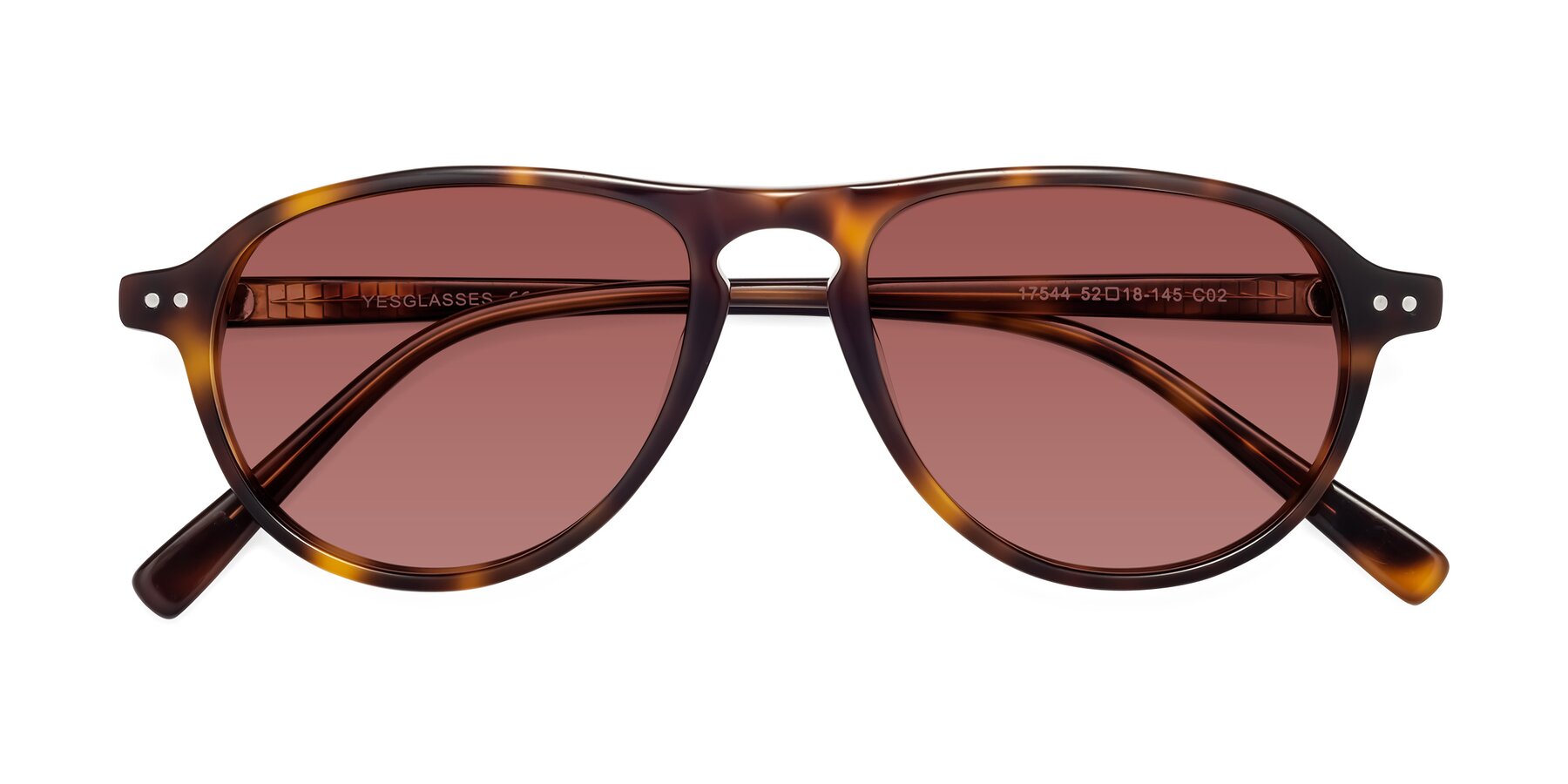 Folded Front of 17544 in Tortoise with Garnet Tinted Lenses