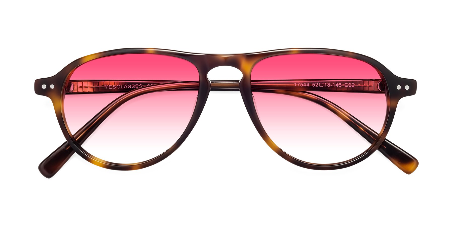 Folded Front of 17544 in Tortoise with Pink Gradient Lenses