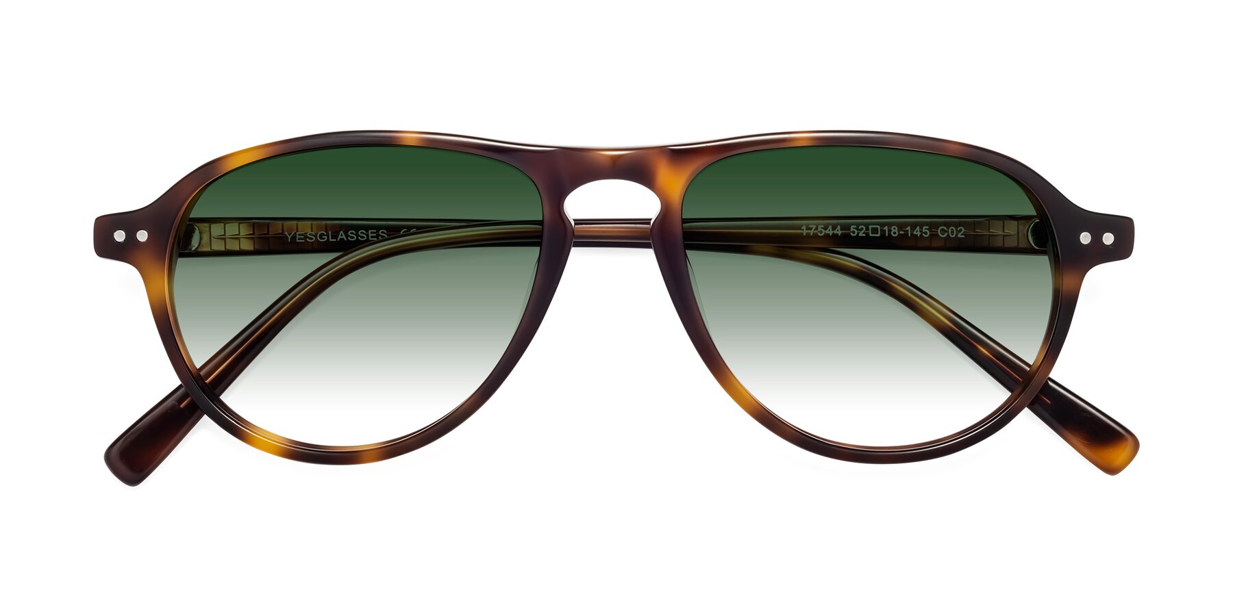 Folded Front of 17544 in Tortoise with Green Gradient Lenses