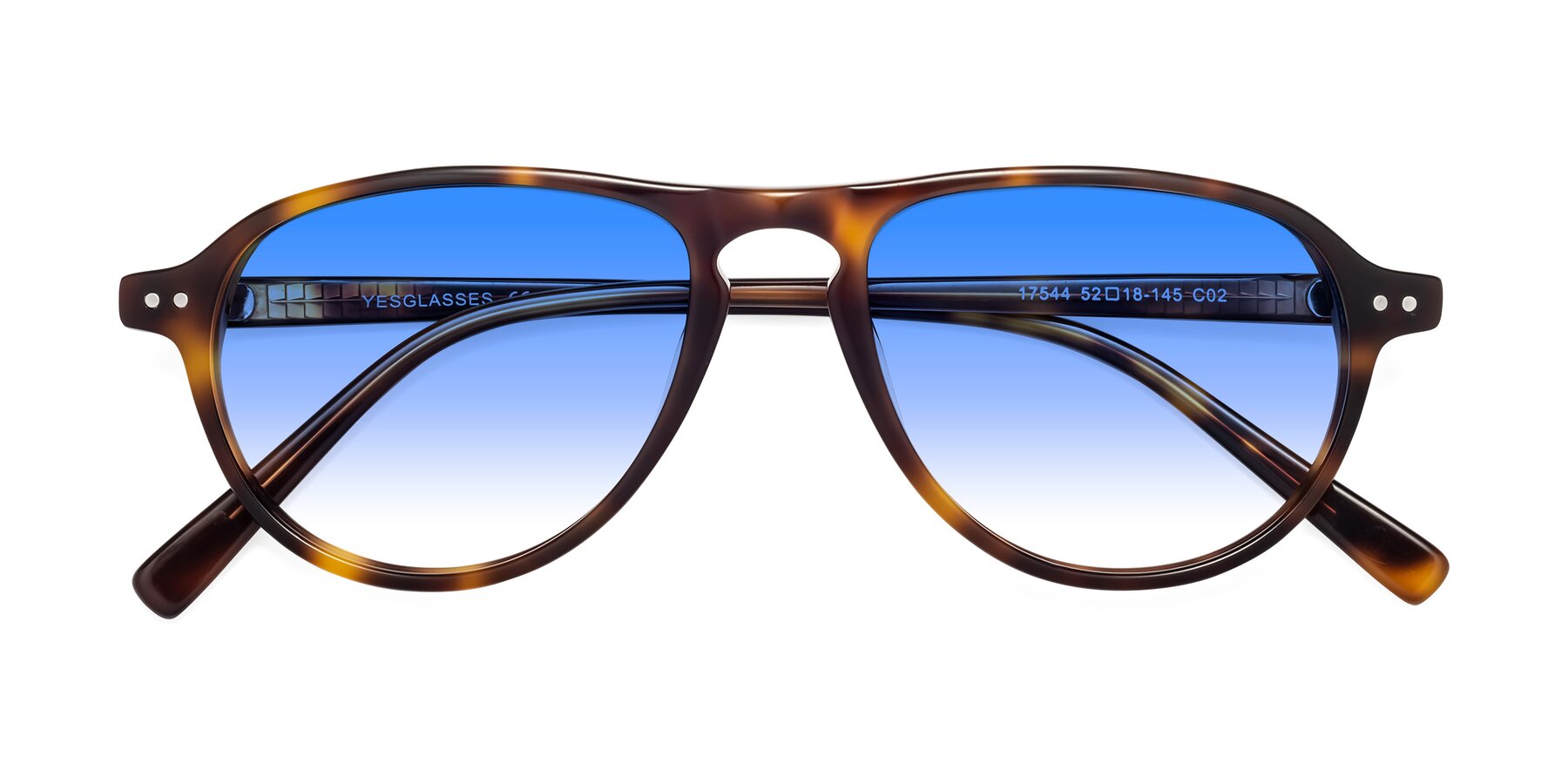 Folded Front of 17544 in Tortoise with Blue Gradient Lenses