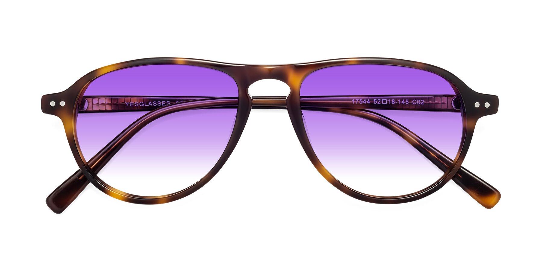 Folded Front of 17544 in Tortoise with Purple Gradient Lenses