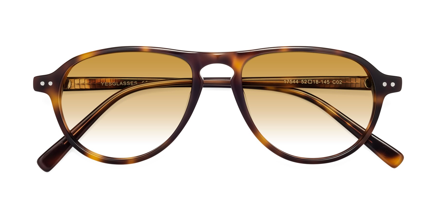 Folded Front of 17544 in Tortoise with Champagne Gradient Lenses
