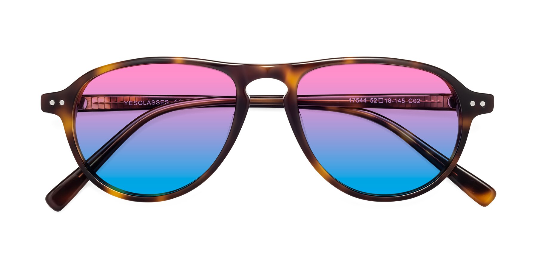 Folded Front of 17544 in Tortoise with Pink / Blue Gradient Lenses