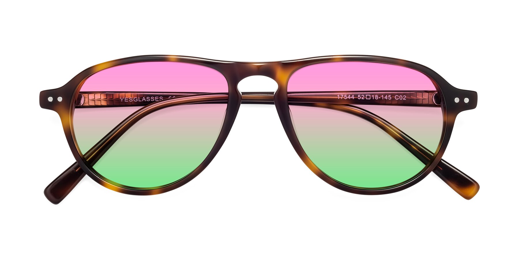 Folded Front of 17544 in Tortoise with Pink / Green Gradient Lenses