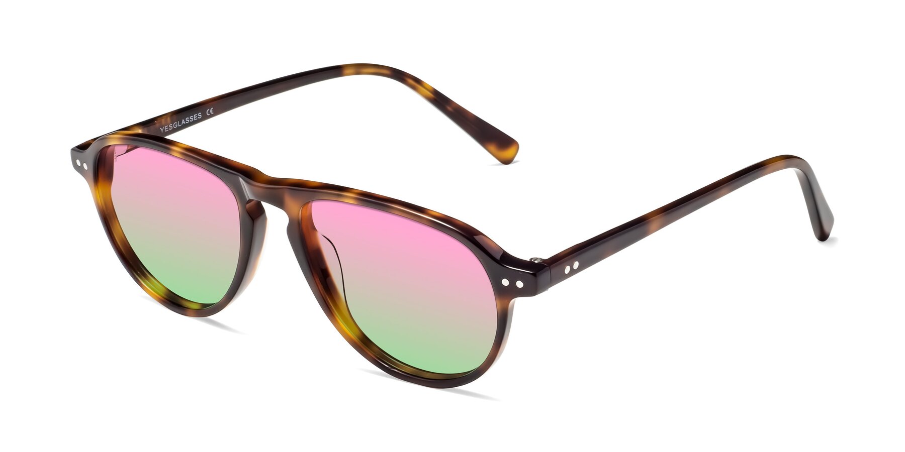 Angle of 17544 in Tortoise with Pink / Green Gradient Lenses