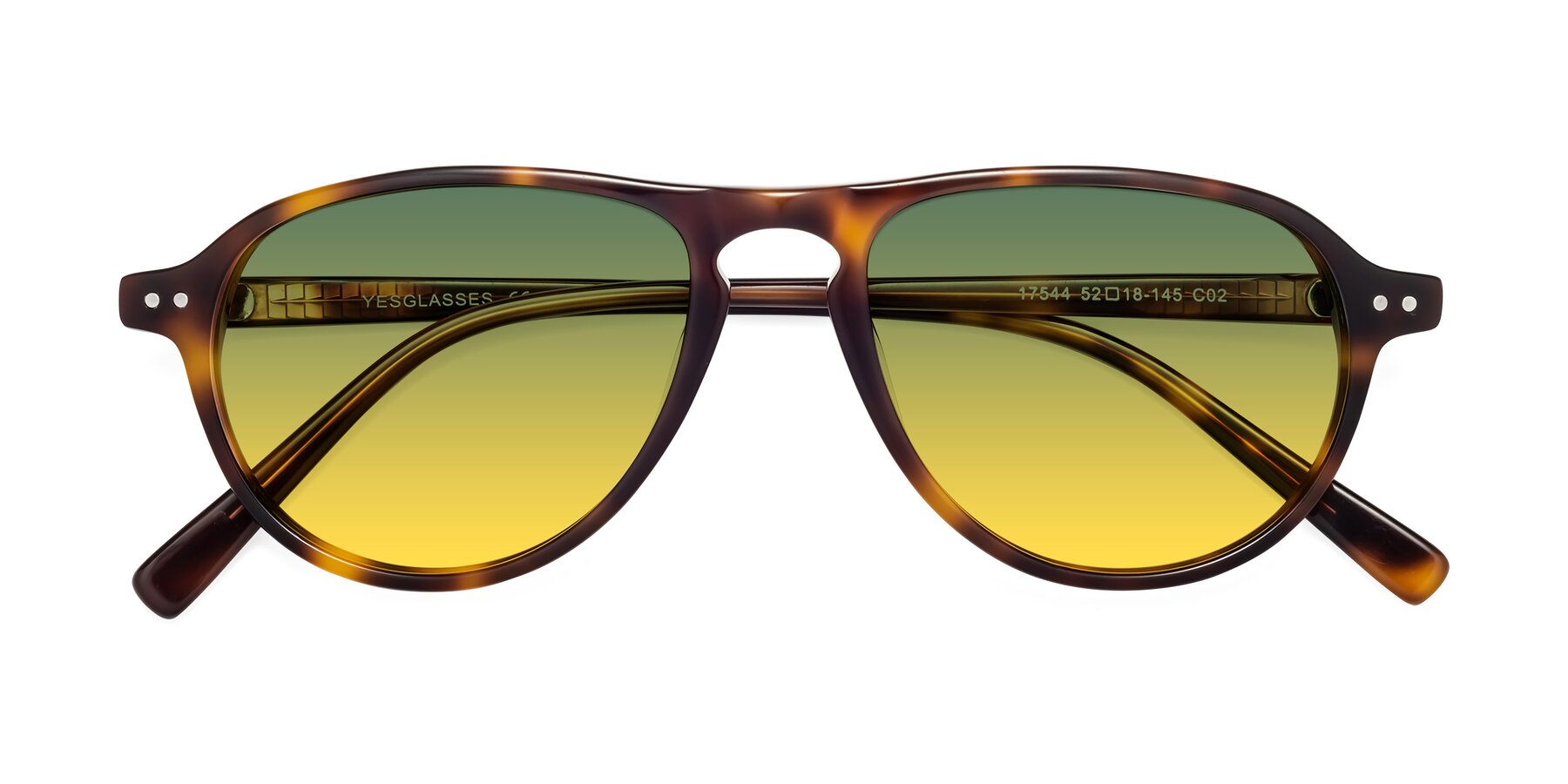 Folded Front of 17544 in Tortoise with Green / Yellow Gradient Lenses