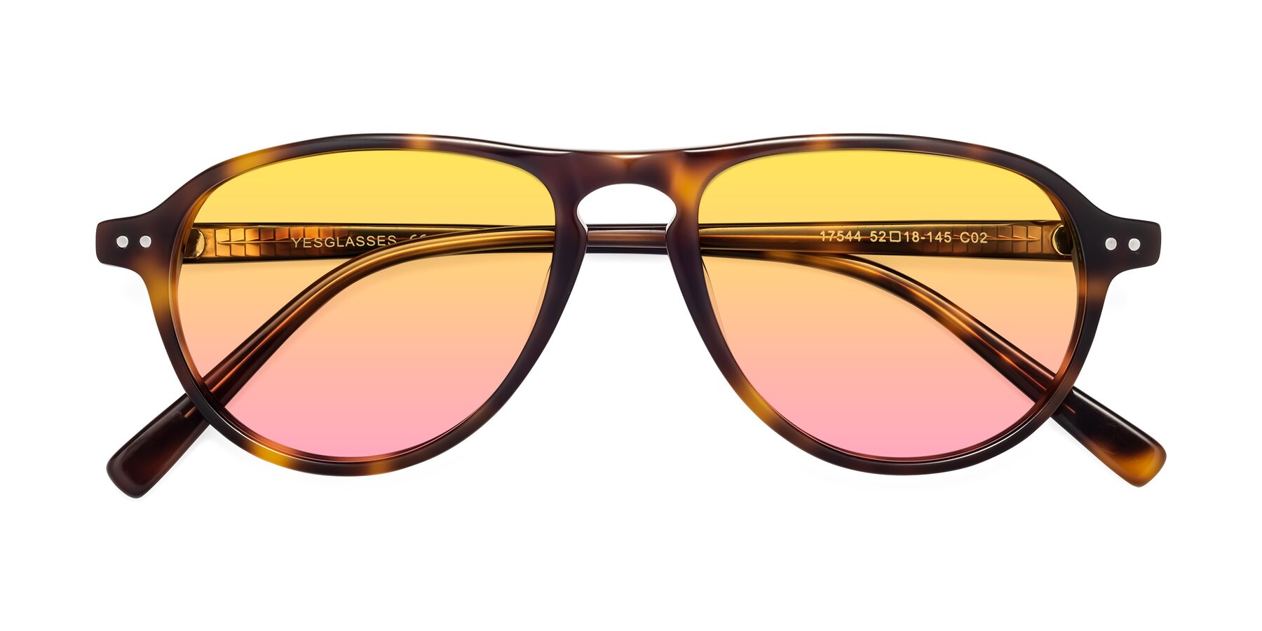 Folded Front of 17544 in Tortoise with Yellow / Pink Gradient Lenses