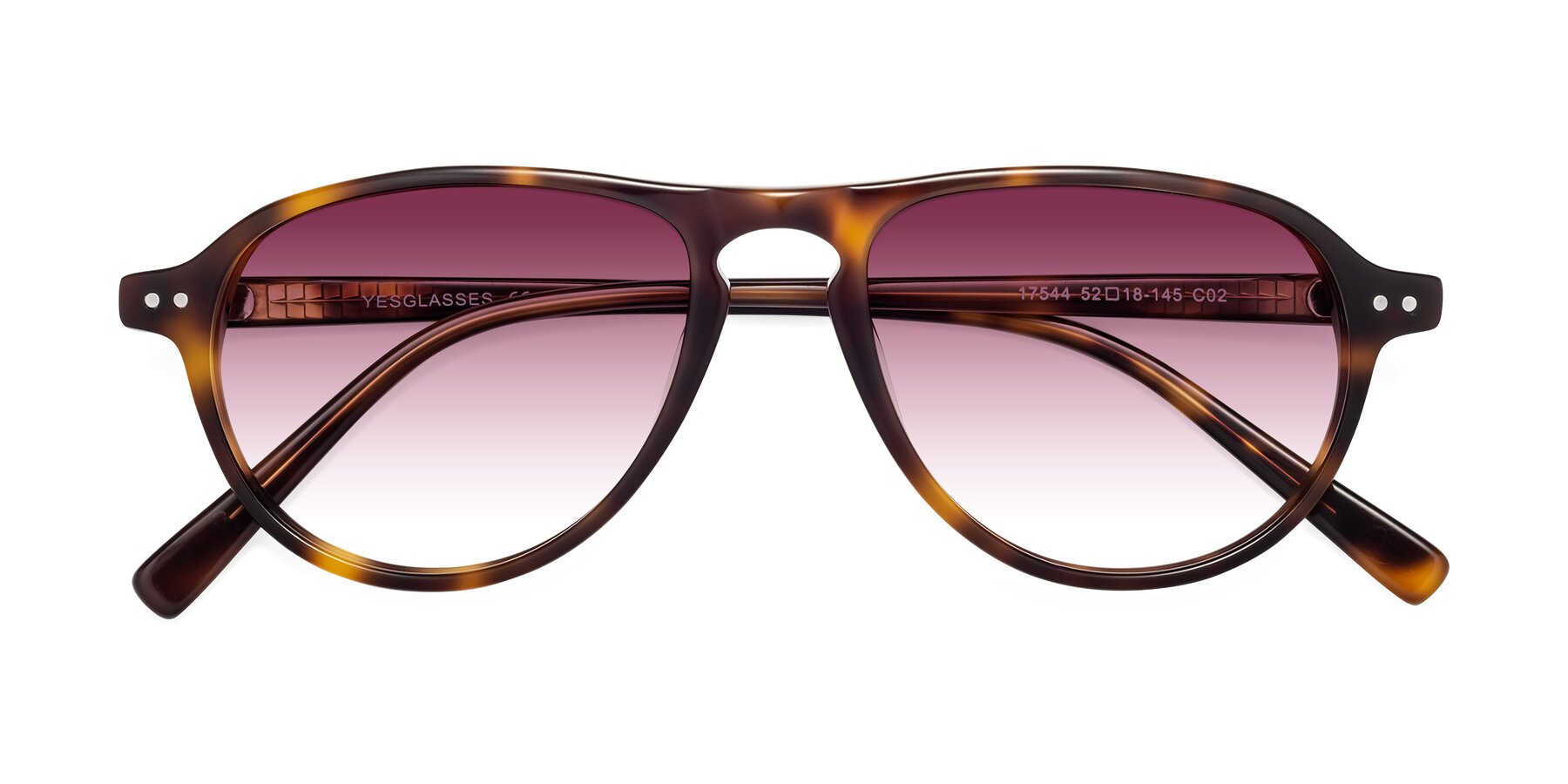 Folded Front of 17544 in Tortoise with Wine Gradient Lenses