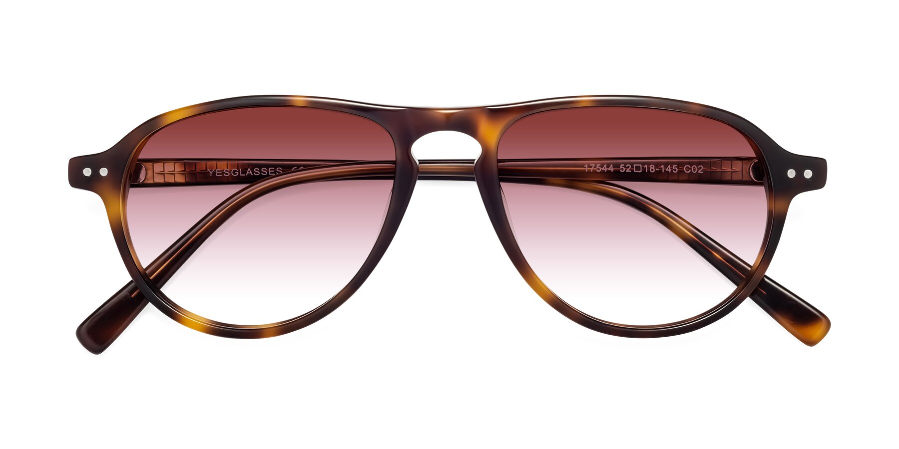Folded Front of 17544 in Tortoise with Garnet Gradient Lenses